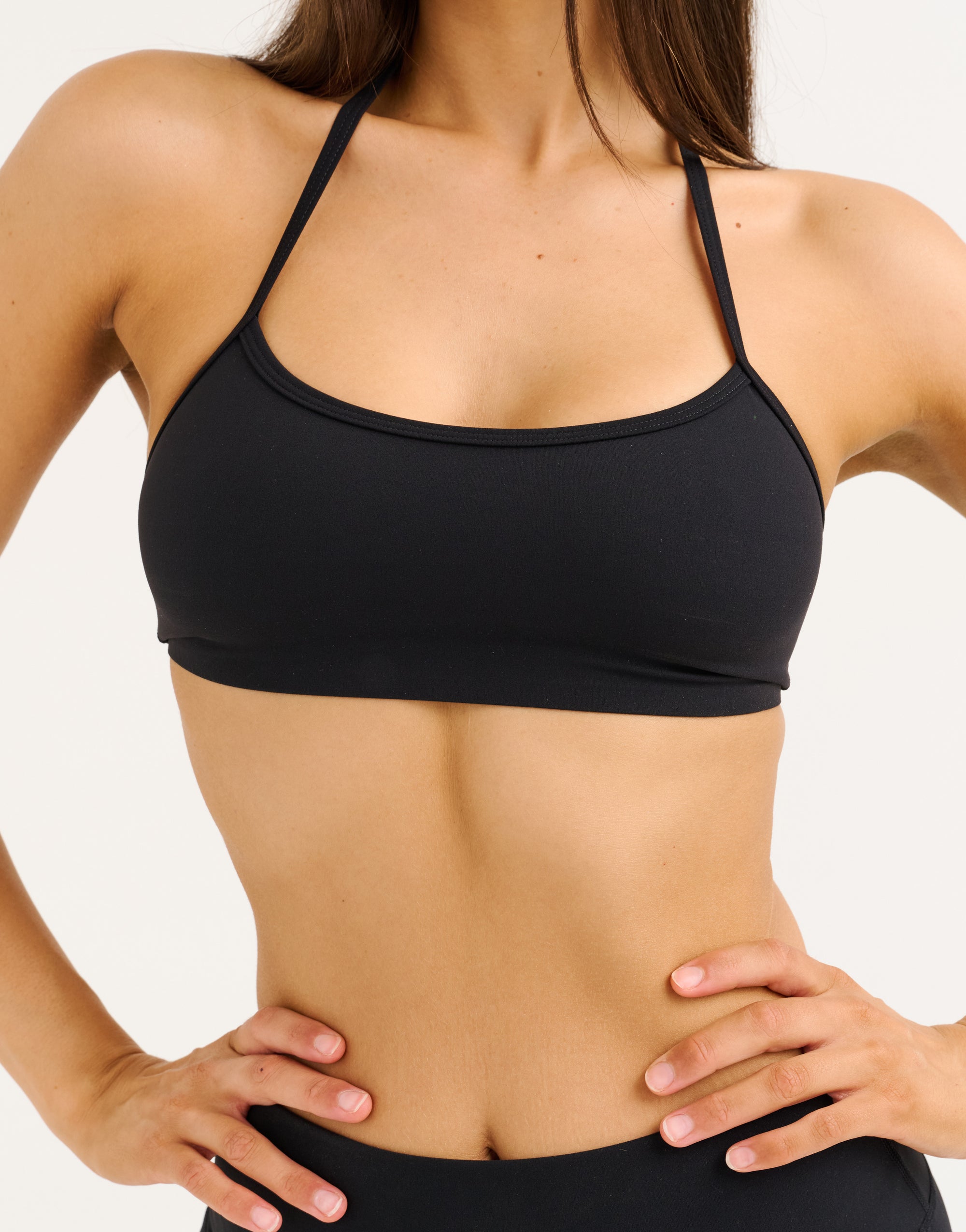 Lycra Seamless Halter Bra - Black