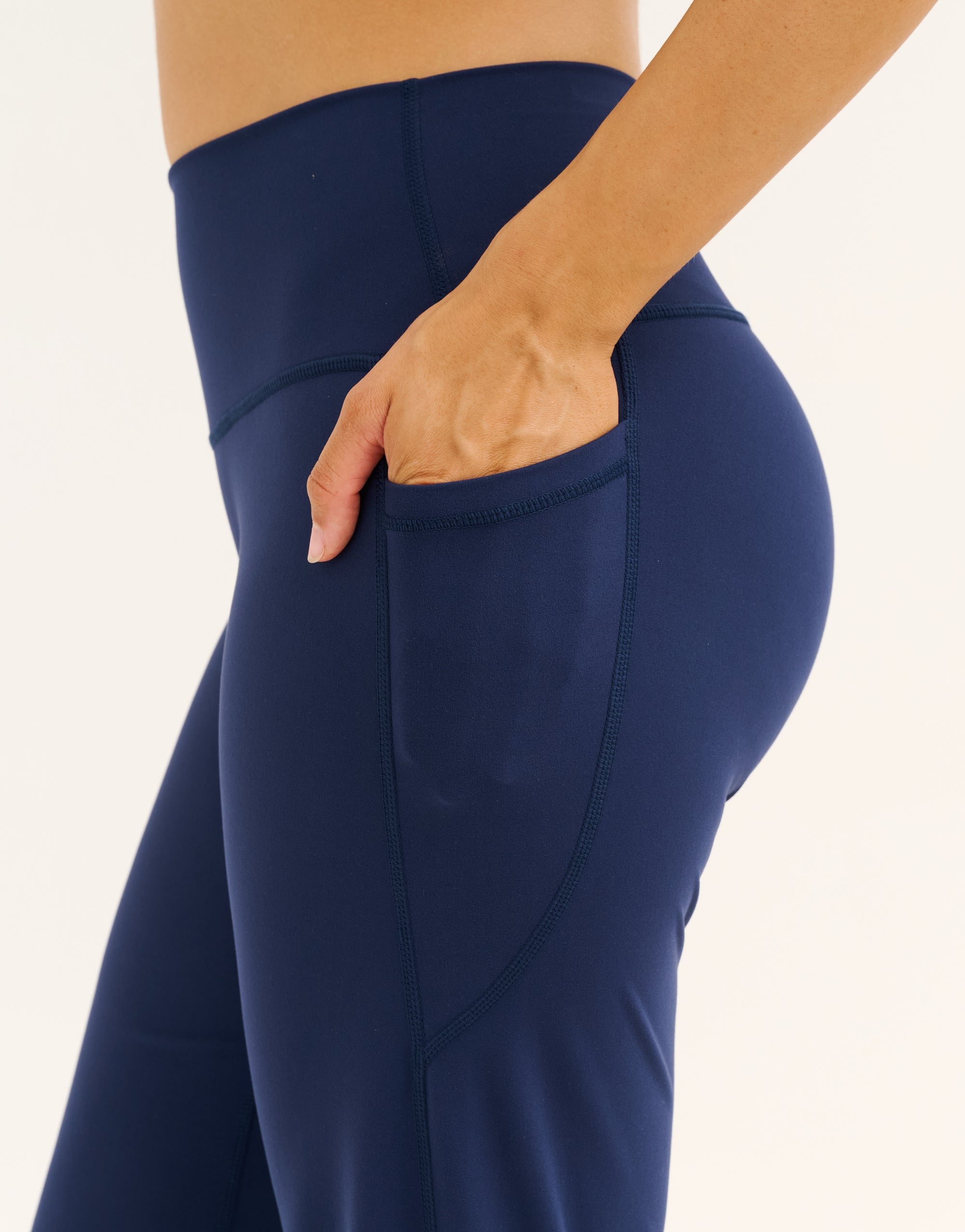 Lycra Wide Leg Pant - Navy