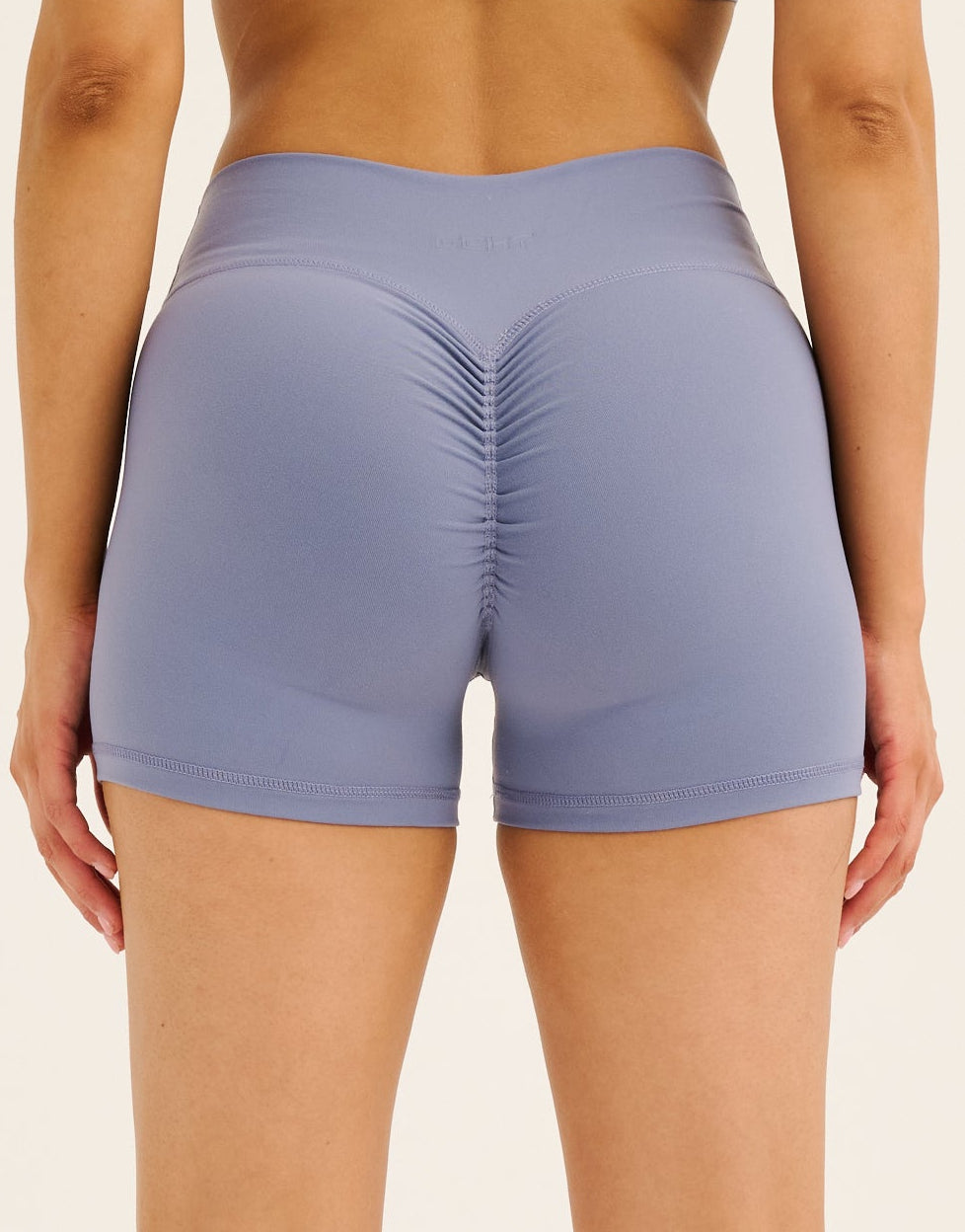 Echt Force Scrunch Mid-Waist Shorts - Washed Blue