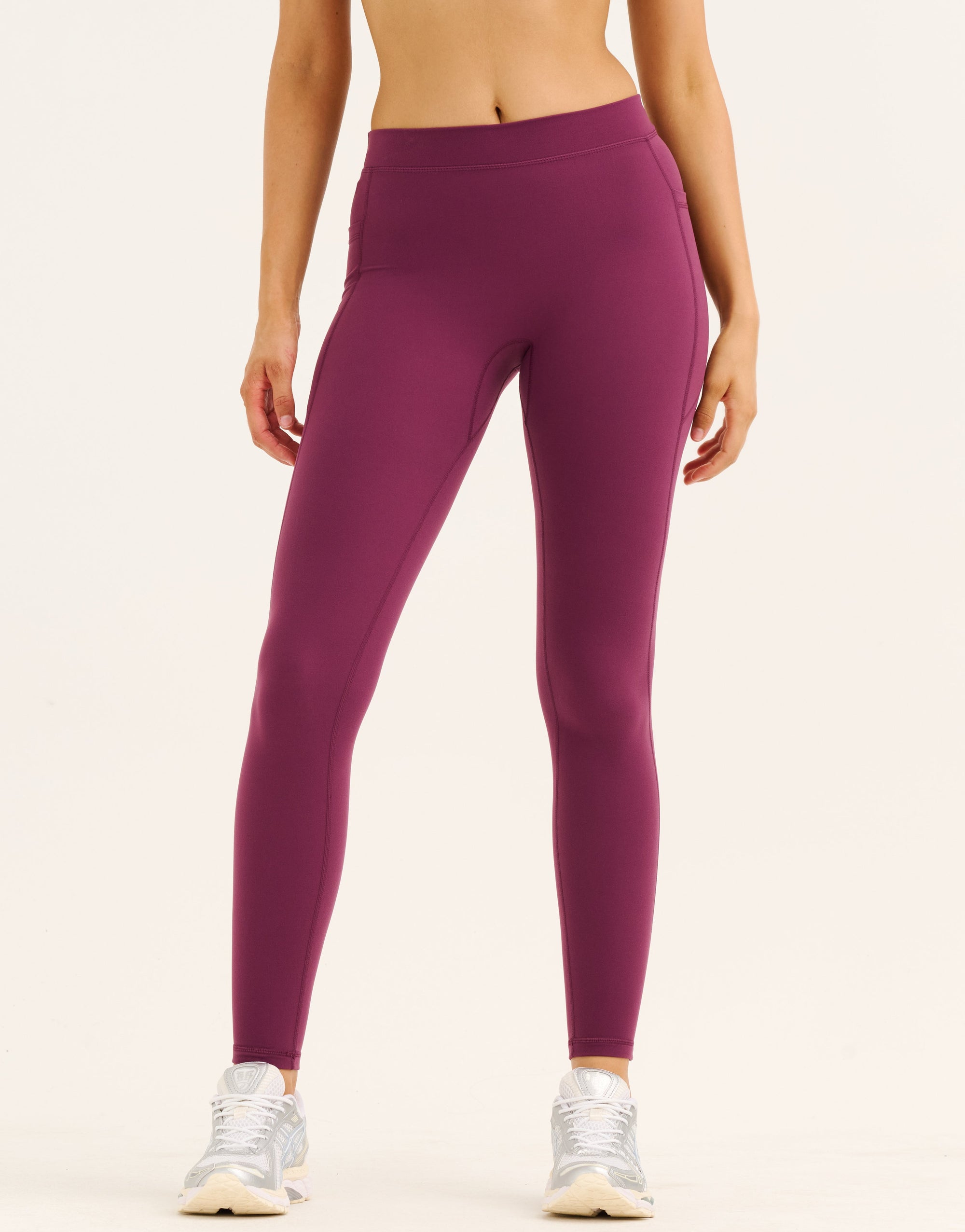 Ascend Pocket Mid-Waist Leggings 28" - Blackberry