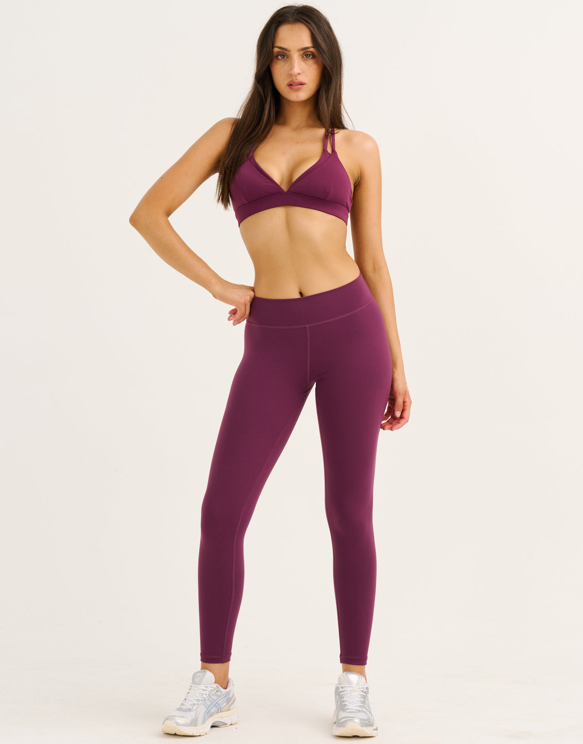 Force Scrunch Mid-Waist Leggings - Blackberry