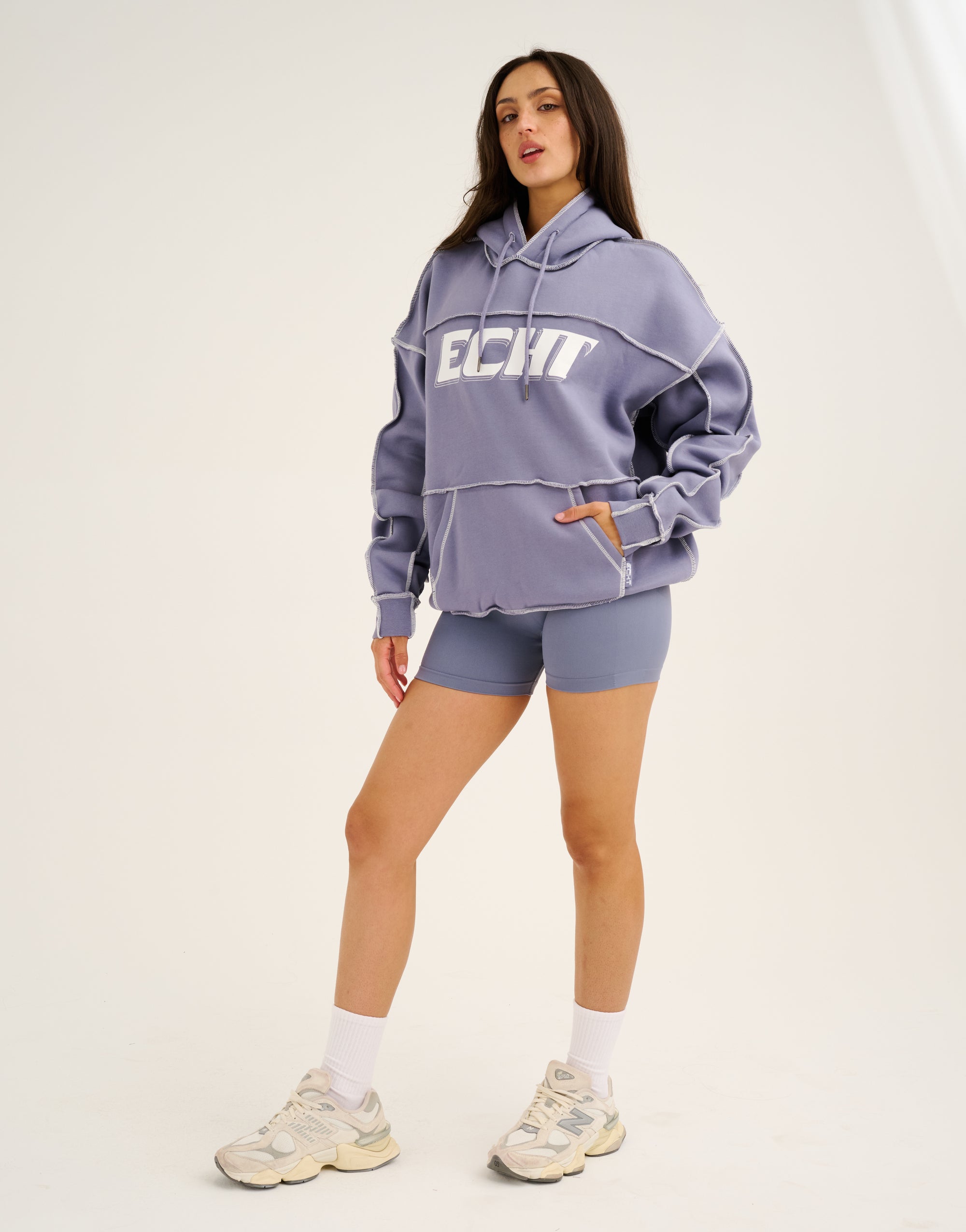 Track Hoodie - Washed Blue