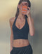Lycra Halter Tank - Black