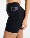 Ascend Pocket Mid-Waist Shorts 6" - Black