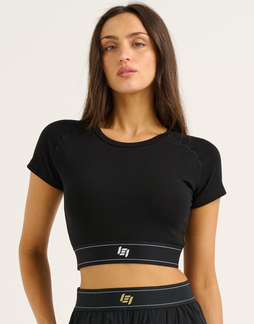 Bubble Banded Top - Black