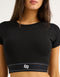 Bubble Banded Top - Black