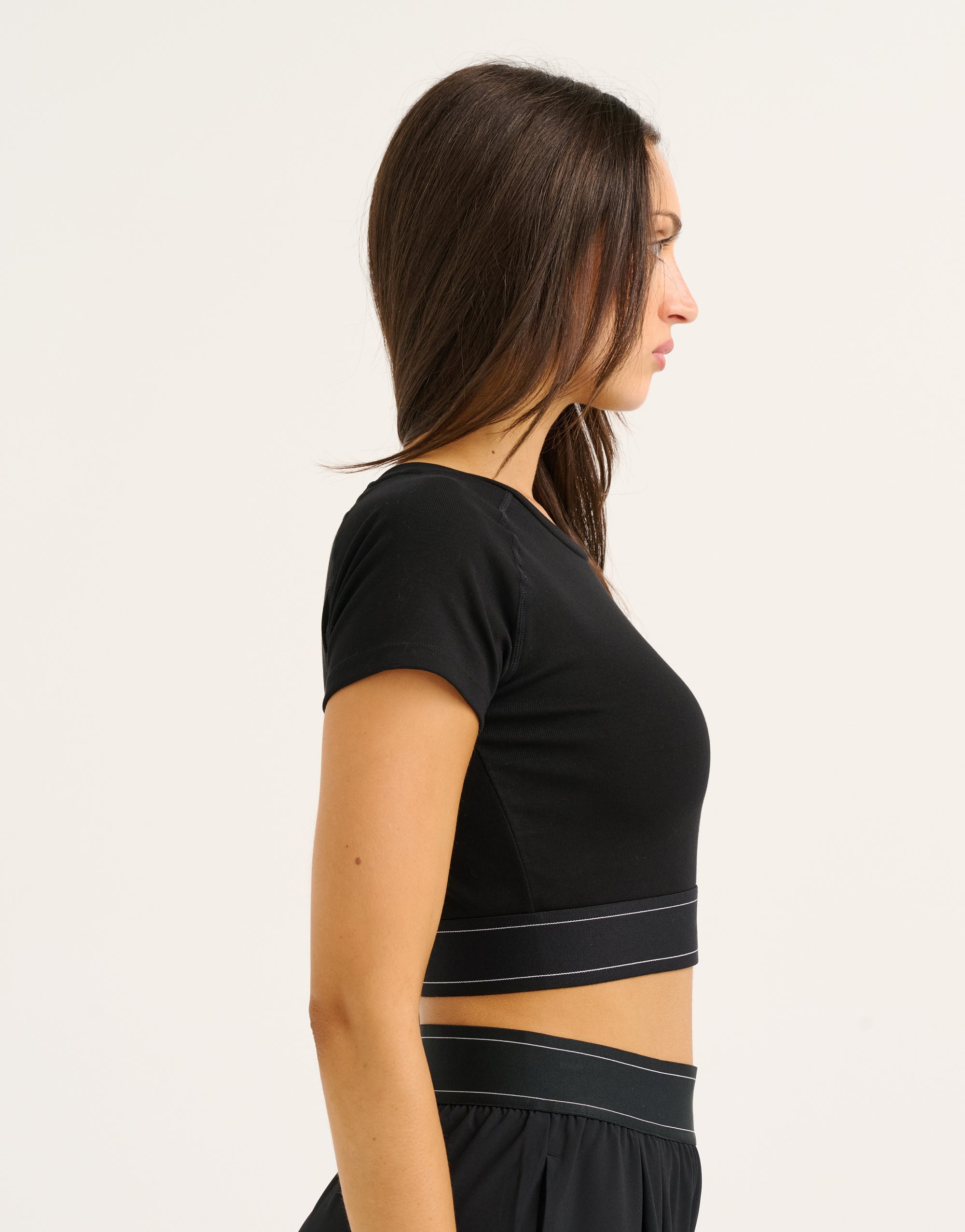 Bubble Banded Top - Black