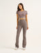Bubble Banded Top - Slate Grey