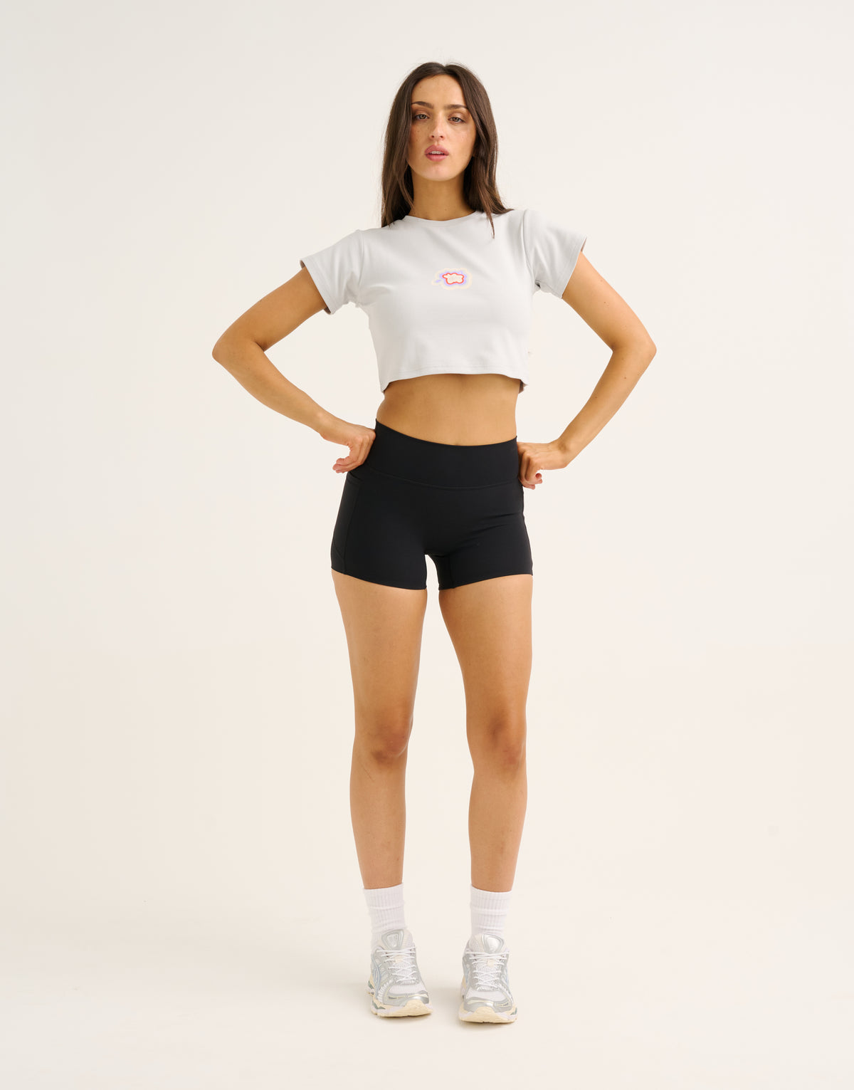 Cloud Cropped Tee - Micro Grey