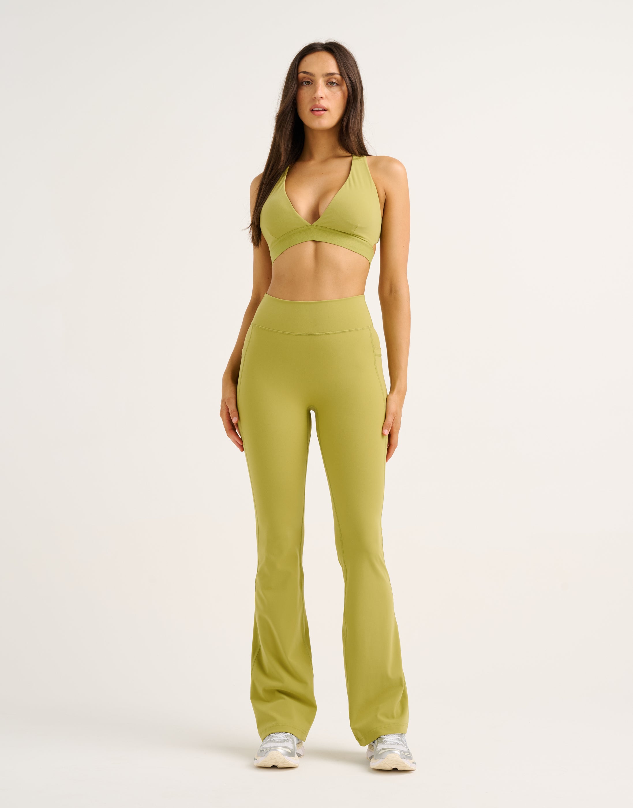 Flare Lycra Pocket Leggings - Olive