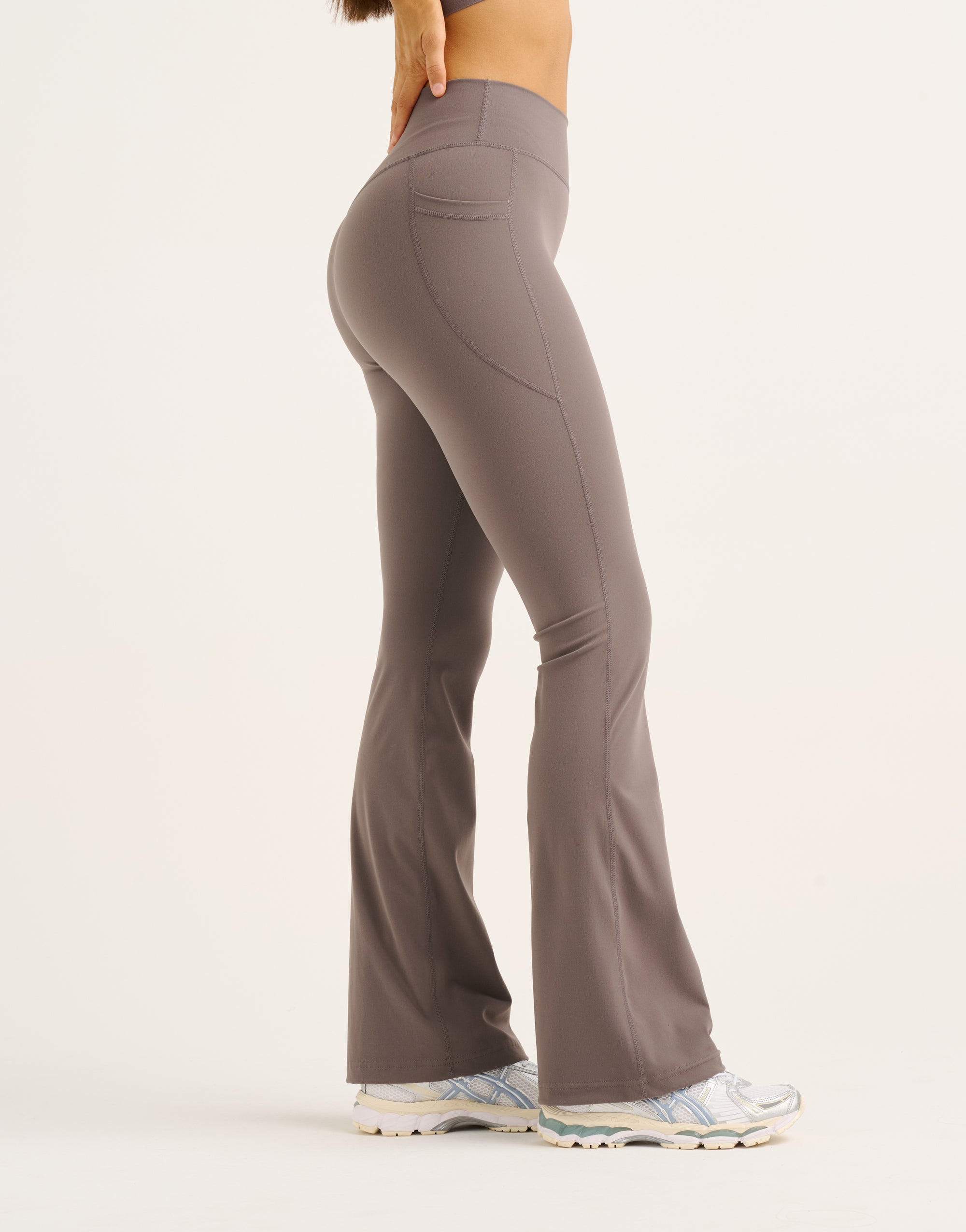 Flare Lycra Pocket Leggings - Slate Grey