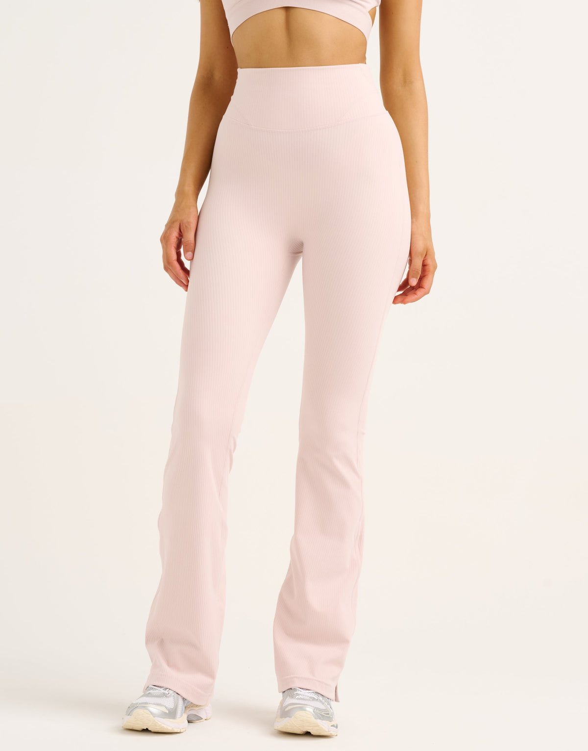 Flare Ribbed Leggings V2 - Mauve
