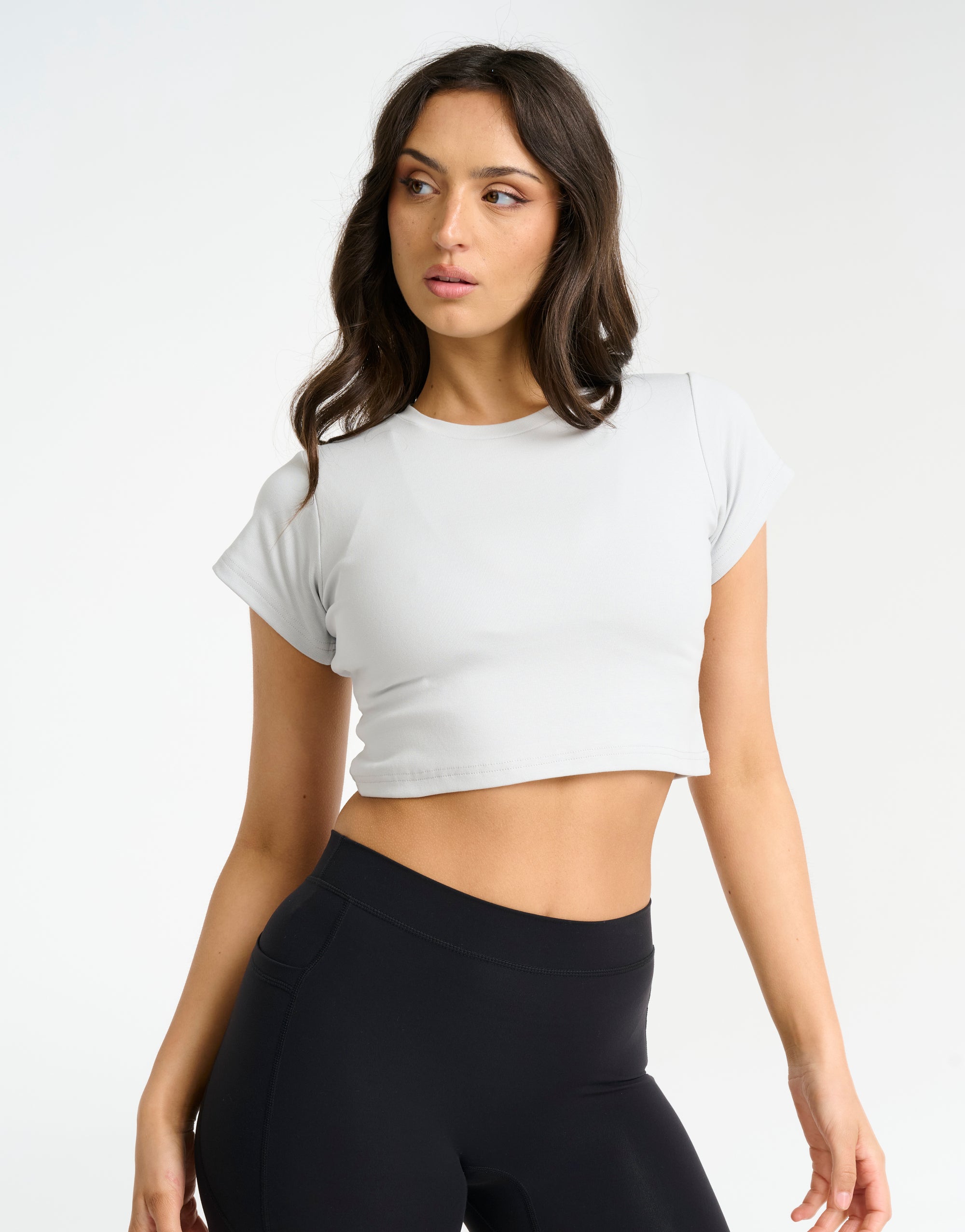 Futura Cropped Tee - Micro Grey