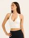 Lycra Halter Tank - White