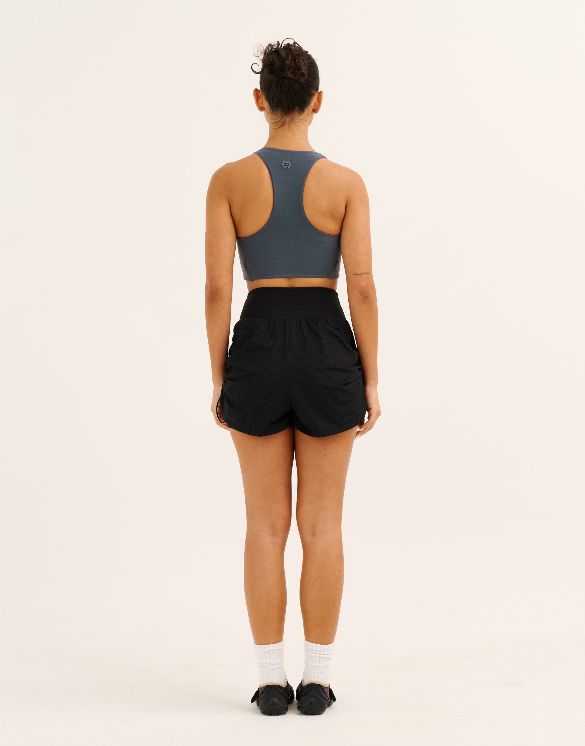 Nova Ruched Running Shorts - Phantom Black