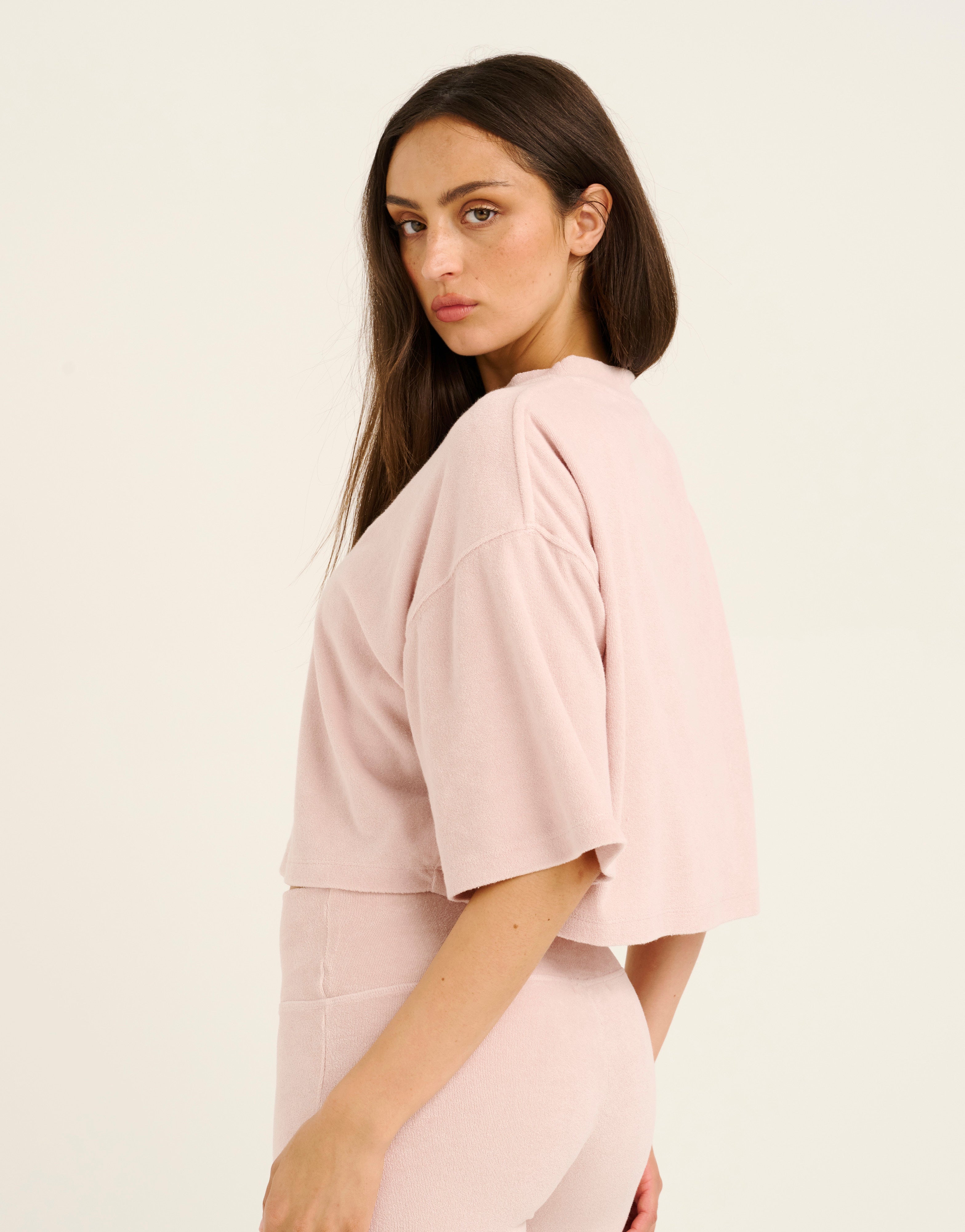 Terry Crop Tee - Mauve