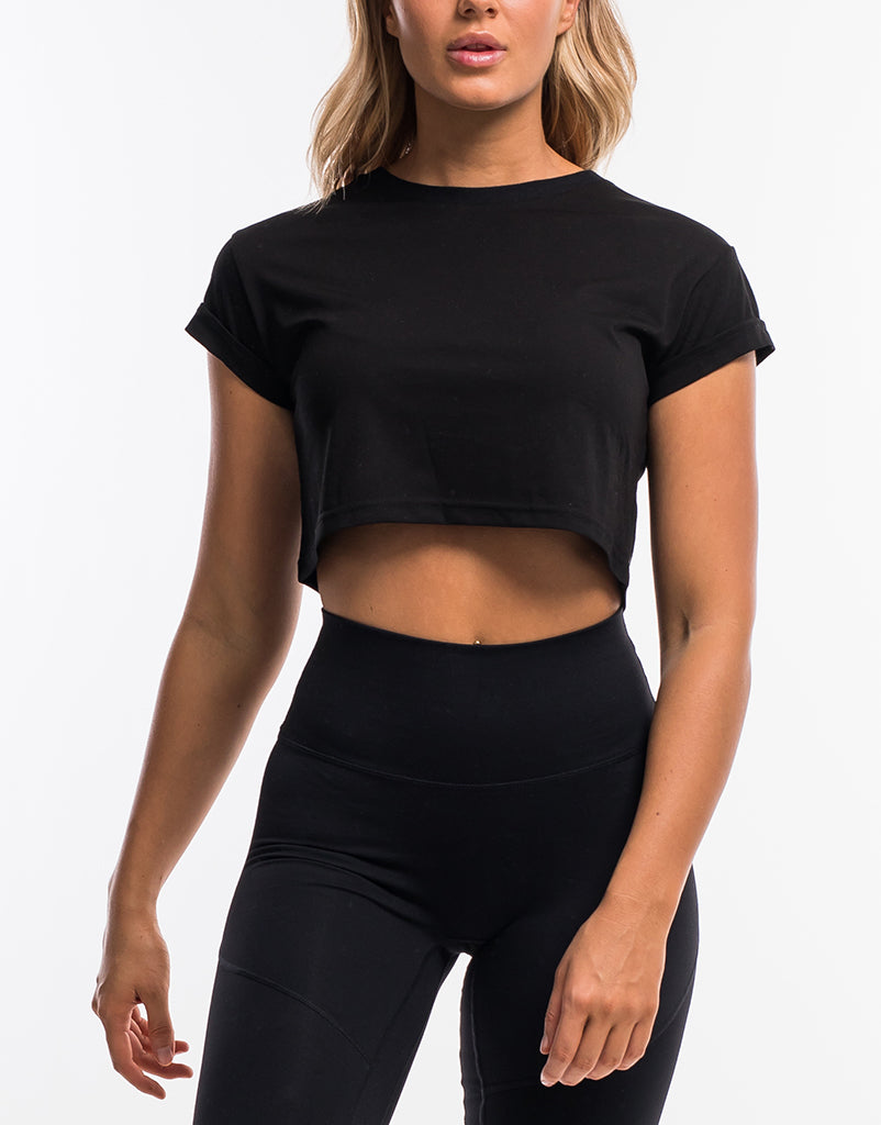 On The Fly Cropped Tee - Black